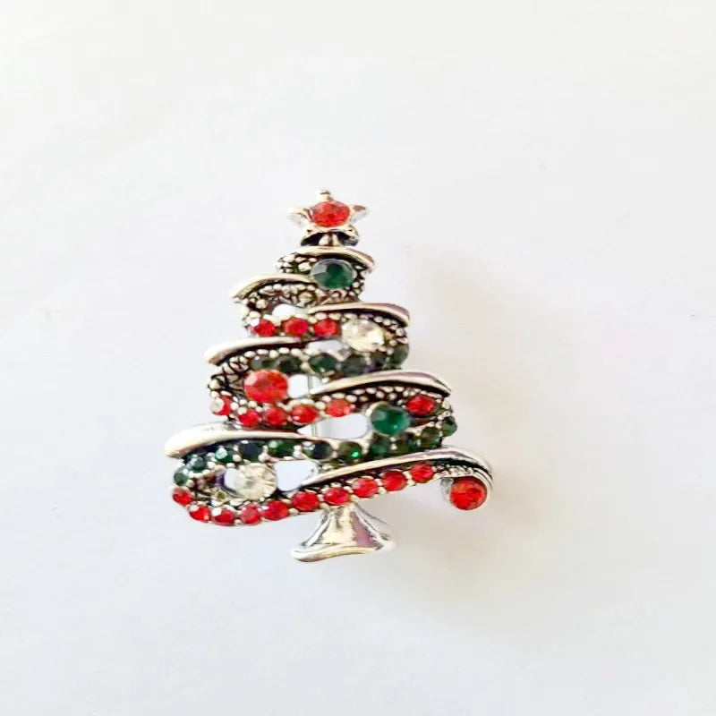 Christmas Brooch Crutches Elk Snowflake Snowman Christmas Tree Wreath Bell Boots Pin Corsage Hot Sale