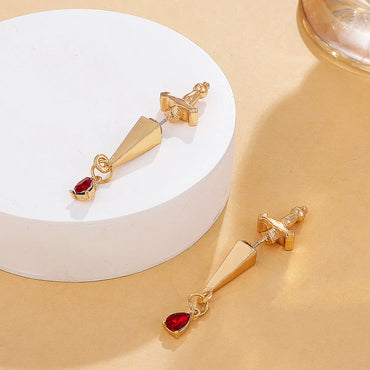 Fashion Water Droplets Plating Alloy No Inlaid Earrings Ear Studs