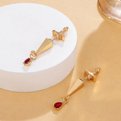 Fashion Water Droplets Plating Alloy No Inlaid Earrings Ear Studs