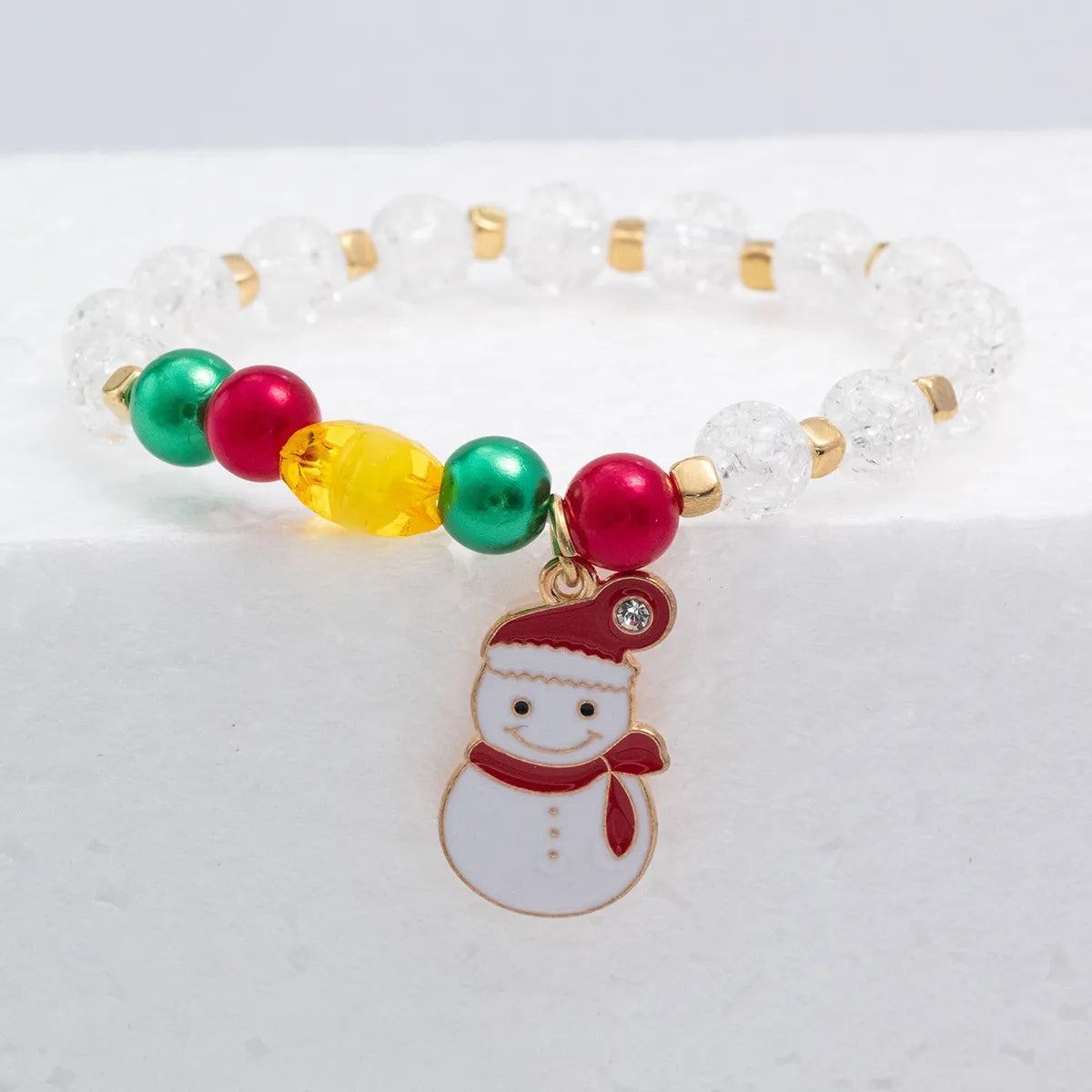 Hot Christmas Bracelet Holiday Santa Claus Bracelet Snowflake Bell Elk Bracelet Elastic Bracelet