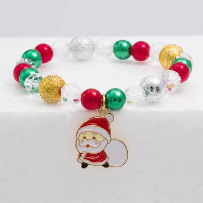 Hot Christmas Bracelet Holiday Santa Claus Bracelet Snowflake Bell Elk Bracelet Elastic Bracelet