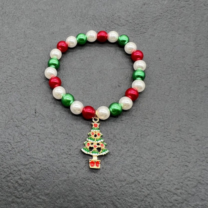 Hot Christmas Bracelet Holiday Santa Claus Bracelet Snowflake Bell Elk Bracelet Elastic Bracelet