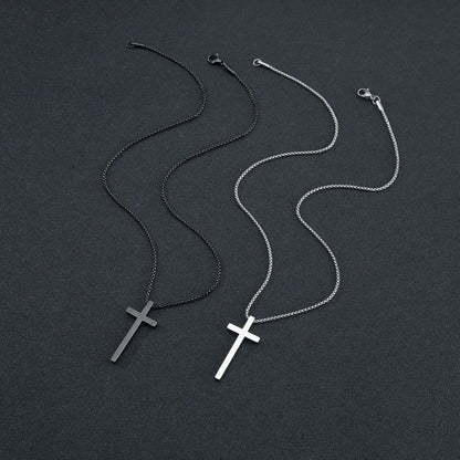 Fashion Cross Titanium Steel Plating Pendant Necklace