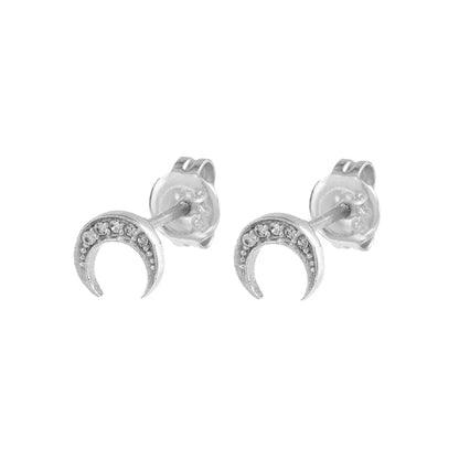 European And American Diamond Fashion Moon-shaped Earrings Jewelry