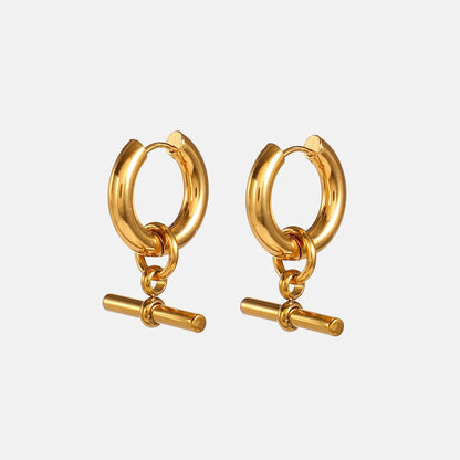 Circle Plating Stainless Steel No Inlaid Gold Plated Earrings