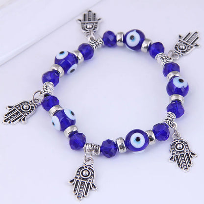 European And American Fashion Devil'S Eyes Crystal Metal Palm Pendant Bracelet