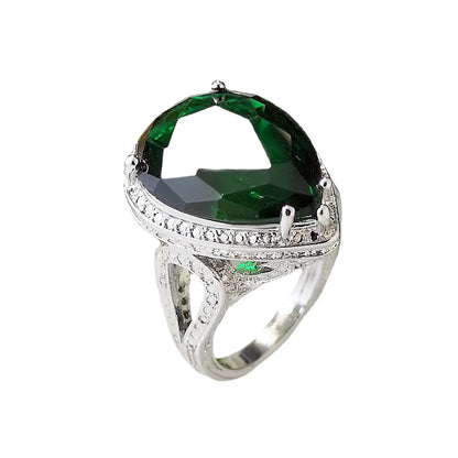 European And American Fashion Emerald Zircon Ring