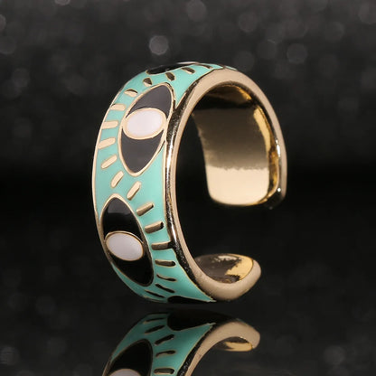 European And American Fashion Evil Eye Copper Ring Wholesale