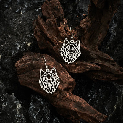 1 Pair Simple Style Wolf Plating Stainless Steel Drop Earrings