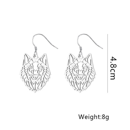 1 Pair Simple Style Wolf Plating Stainless Steel Drop Earrings