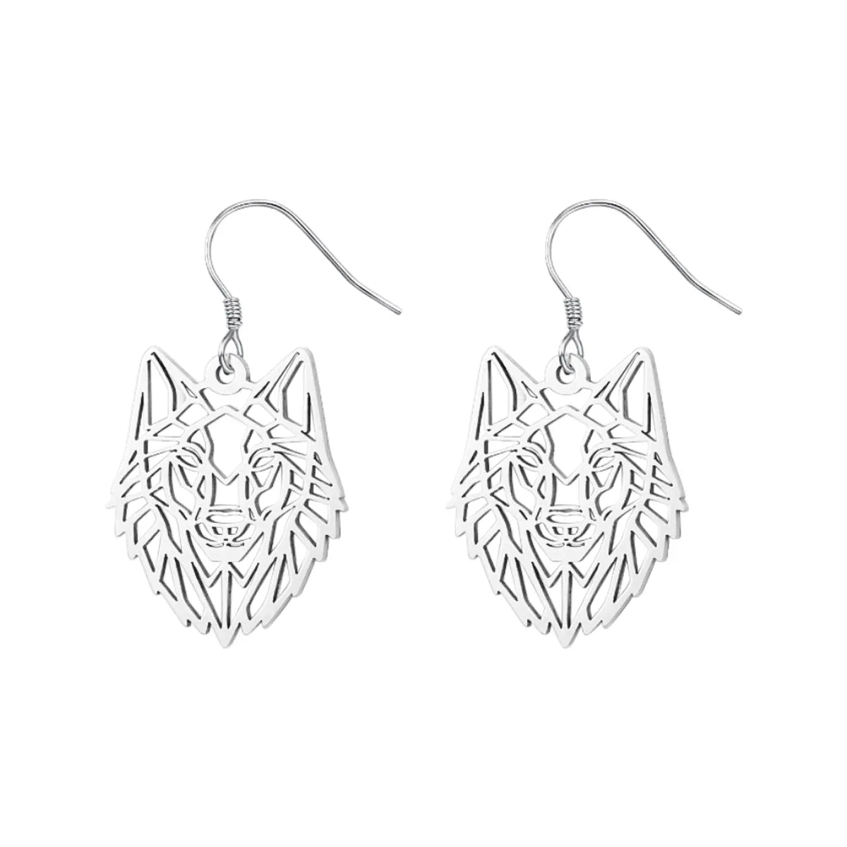 1 Pair Simple Style Wolf Plating Stainless Steel Drop Earrings