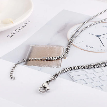 European And American Fashion Long Double-layer Necklace Minimalist Style Stainless Steel Pendant Necklace Wholesale