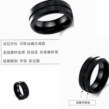 European And American Fashion New Ring Frosted Classic Black Stainless Steel Ring Index Finger Personalized Ring