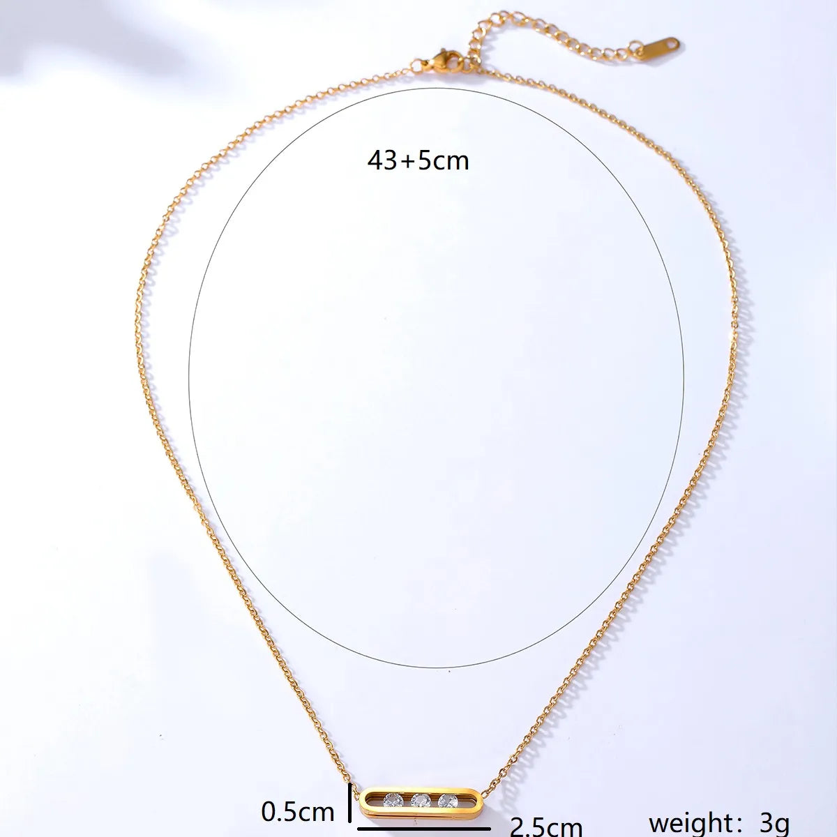 European And American Fashion Personality Simple And Versatile New Jewelry Stainless Steel Zircon Long Hollow Collarbone Necklace