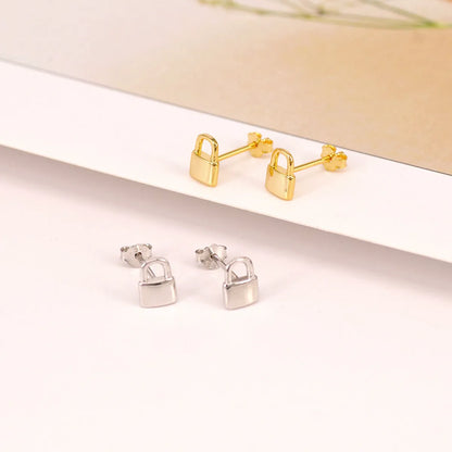 European And American Fashion Personality Small Lock Key-shaped Copper Earring