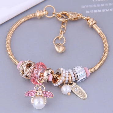 European And American Fashion Simple Bee Pendant Alloy Bracelet