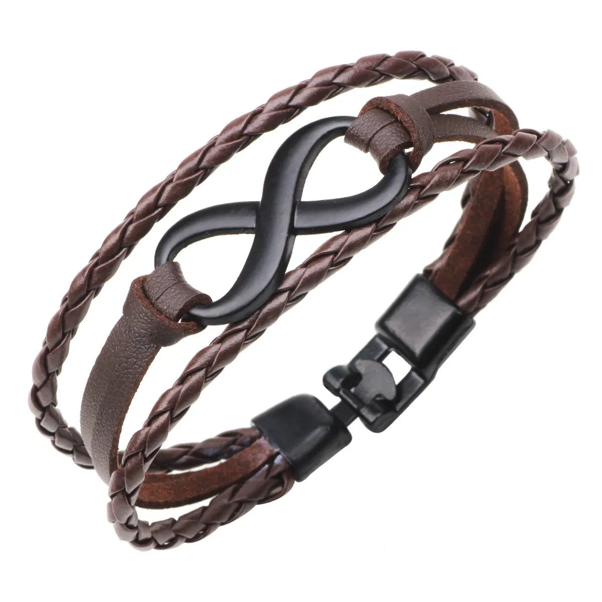 European And American Figure Eight Leather Bracelet Pu Leather Braided Rope Bracelet