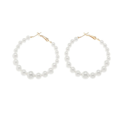 European And American Geometric Pearl Earrings Simple Large Earring