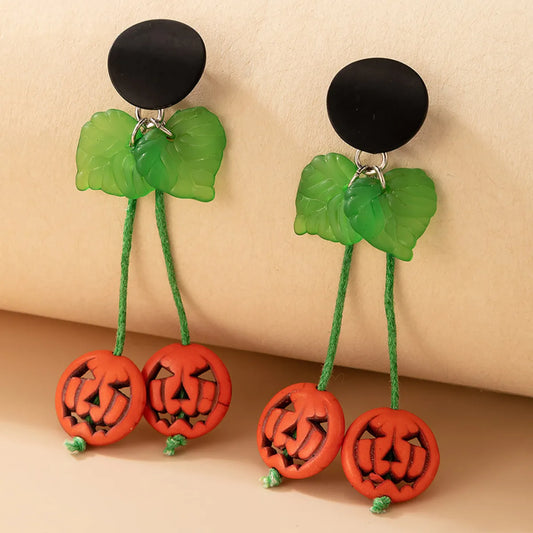 European And American Halloween Skull Spray Paint Bow Earrings