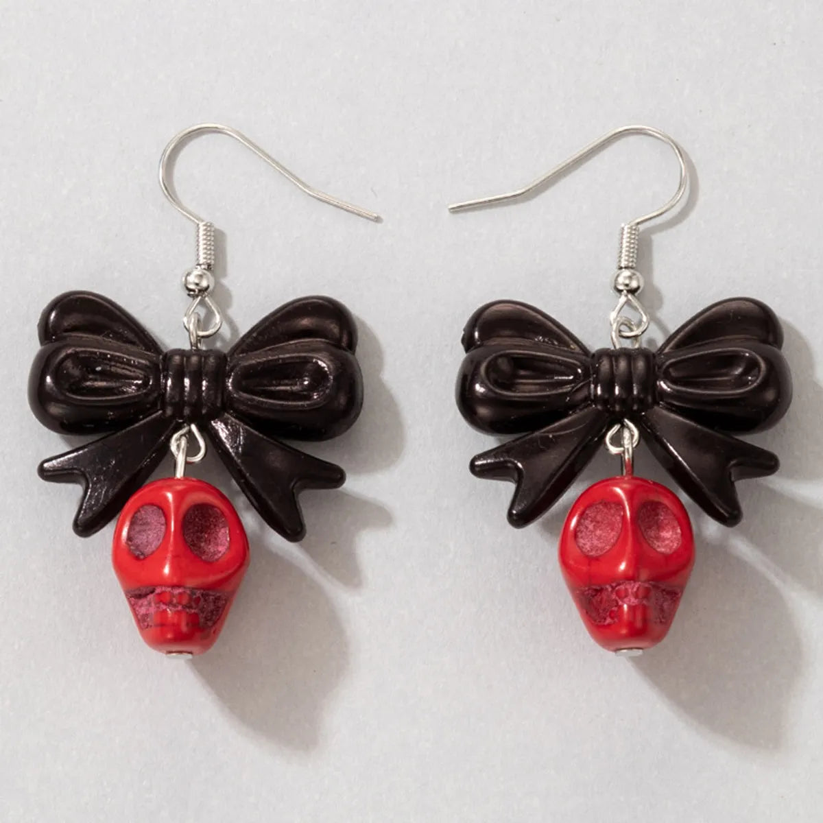 European And American Halloween Skull Spray Paint Bow Earrings