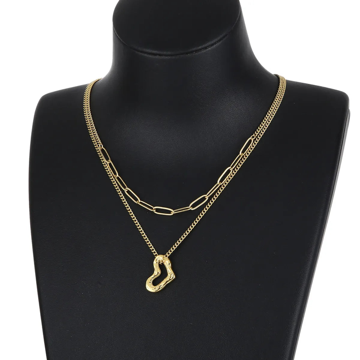 European And American Heart Multi-layer Chain Necklace Retro Pendant Sweater Chain