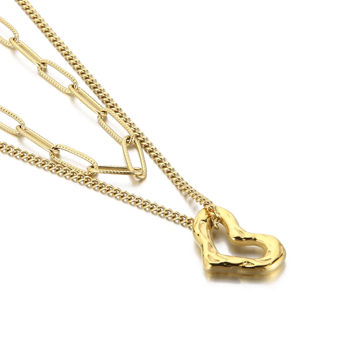 European And American Heart Multi-layer Chain Necklace Retro Pendant Sweater Chain