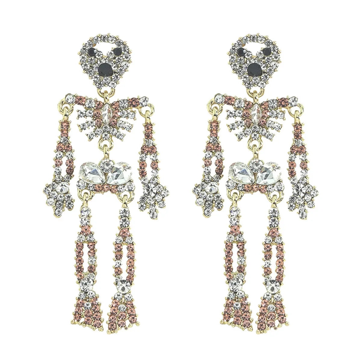 Fashion Skull Diamond Alloy Artificial Gemstones Earrings