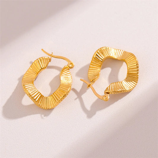 1 Pair Simple Style Roman Style C Shape Irregular Plating Stainless Steel 18k Gold Plated Ear Studs