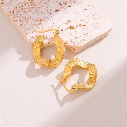 1 Pair Simple Style Roman Style C Shape Irregular Plating Stainless Steel 18k Gold Plated Ear Studs