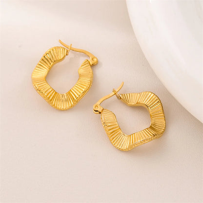 1 Pair Simple Style Roman Style C Shape Irregular Plating Stainless Steel 18k Gold Plated Ear Studs