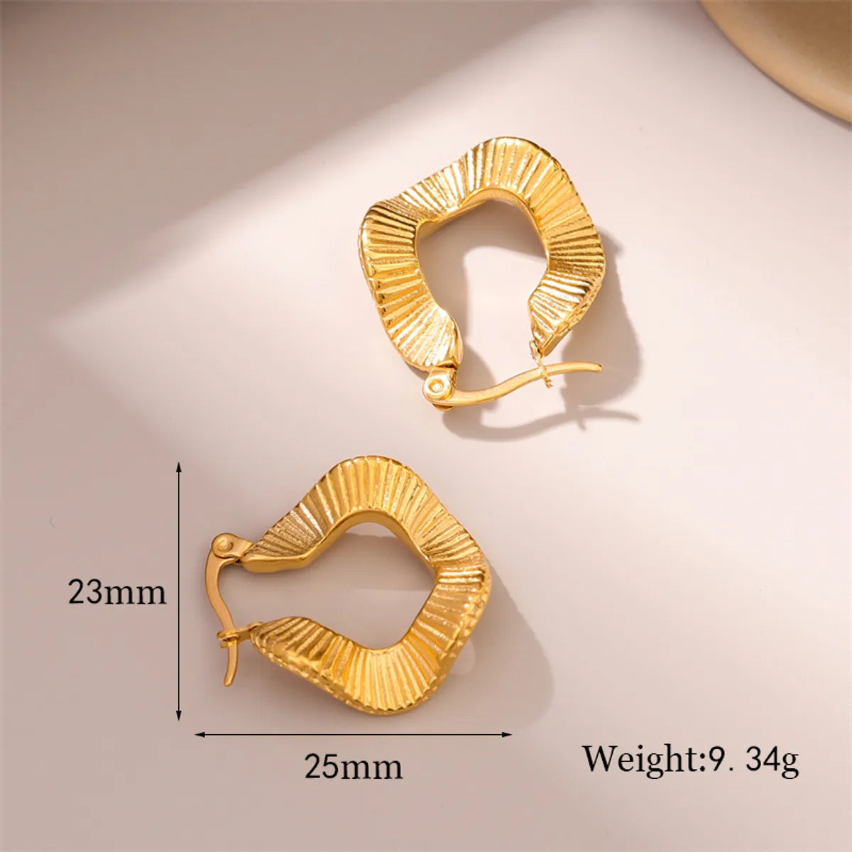 1 Pair Simple Style Roman Style C Shape Irregular Plating Stainless Steel 18k Gold Plated Ear Studs