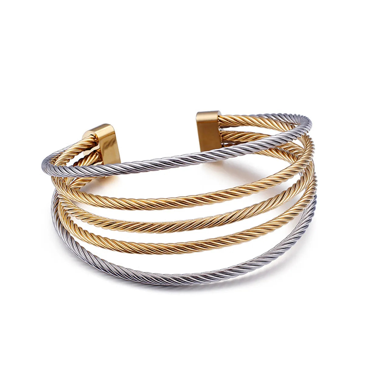 European And American Jewelry Simple Fashion C-shaped Opening Multi-layer Women's Bracelet