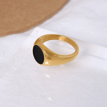 European And American New Black Drip Design Ring Titanium Steel Ring