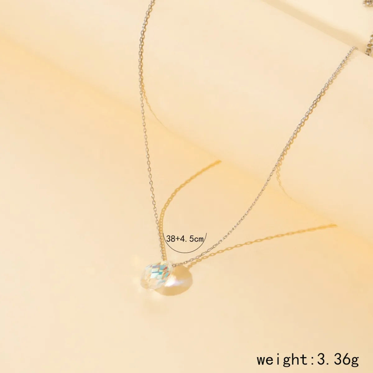 European And American New Fashion Square Heart Crystal Pendent Multilayer Necklace Wholesale