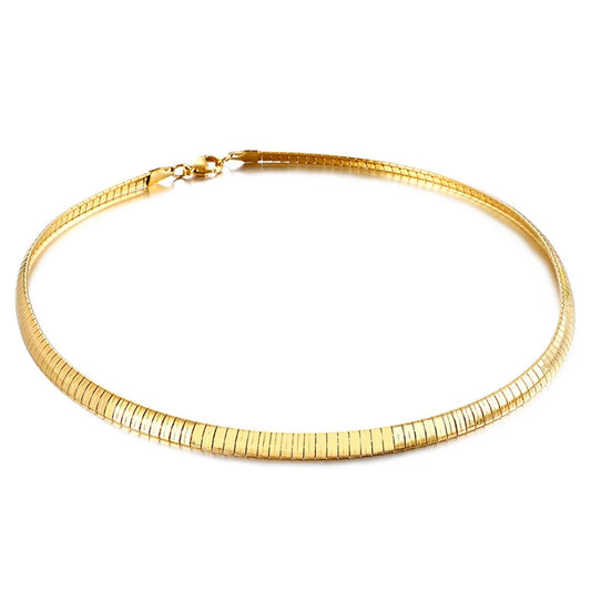 European And American New Style Gold 6m Short Collar Stainless Steel Chain Necklace Wholesale