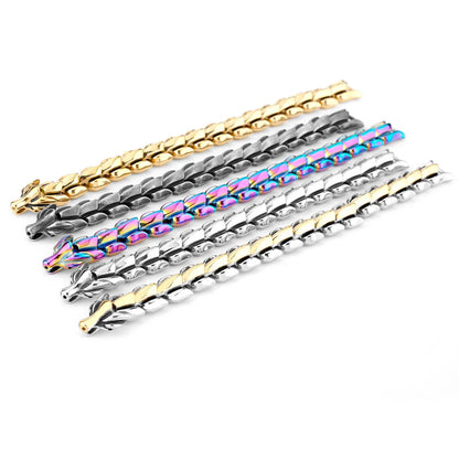 Punk Color Block Titanium Steel Polishing Bracelets