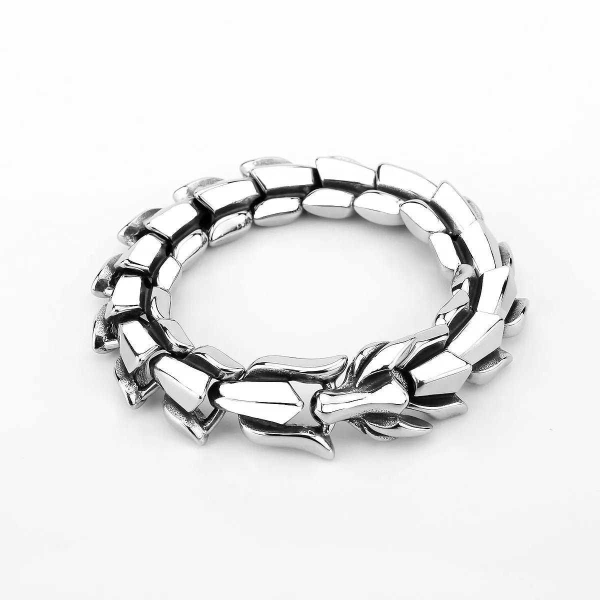 Punk Color Block Titanium Steel Polishing Bracelets