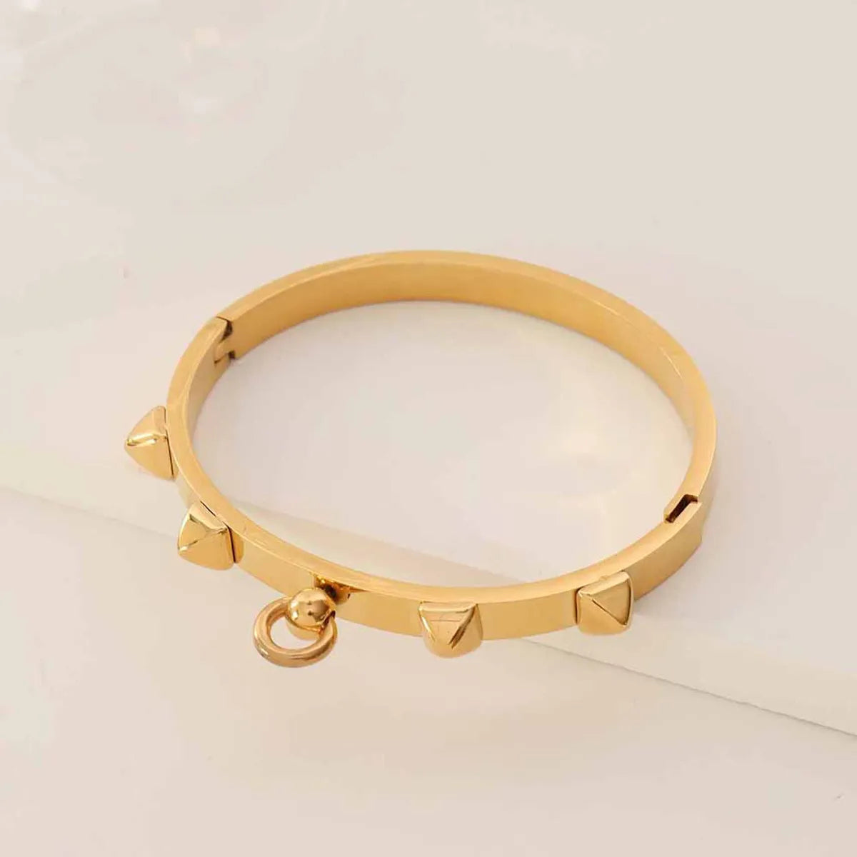 European And American Punk Titanium Steel Plated 18k Gold  Buckle Bracelet Female