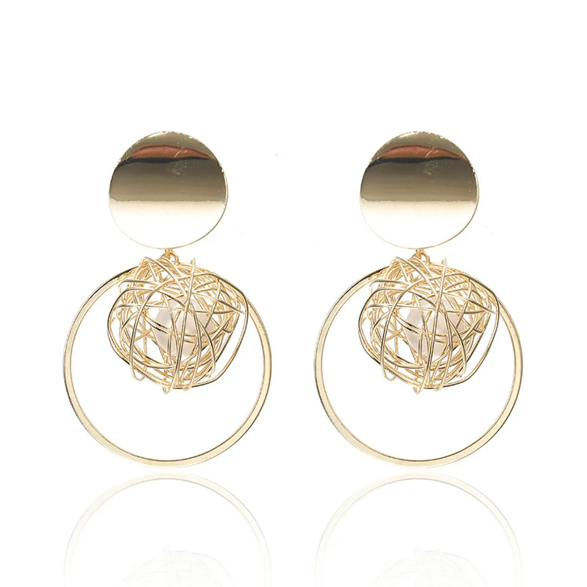 Simple Style Geometric Plating Alloy No Inlaid Earrings