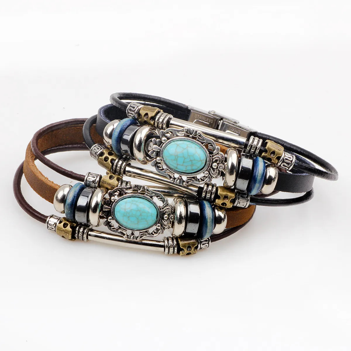 European And American Retro Leather Bracelet Fashion Diy Beaded Bracelet Wholesale