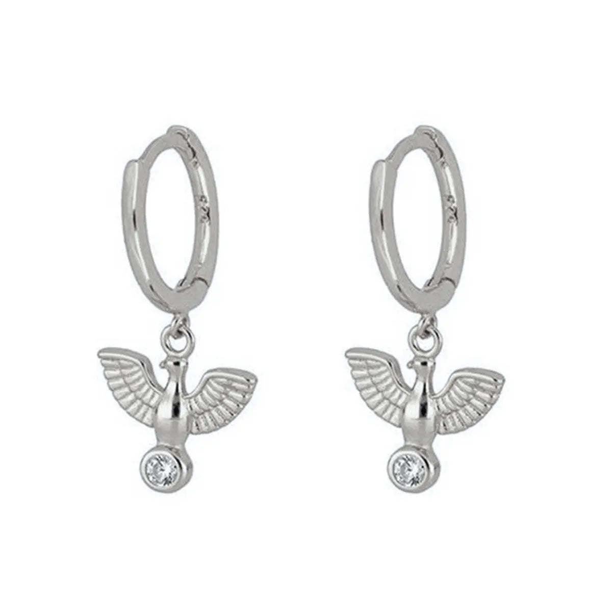 European And American S925 Silver Needle Creative Peace Dove Ear Buckle