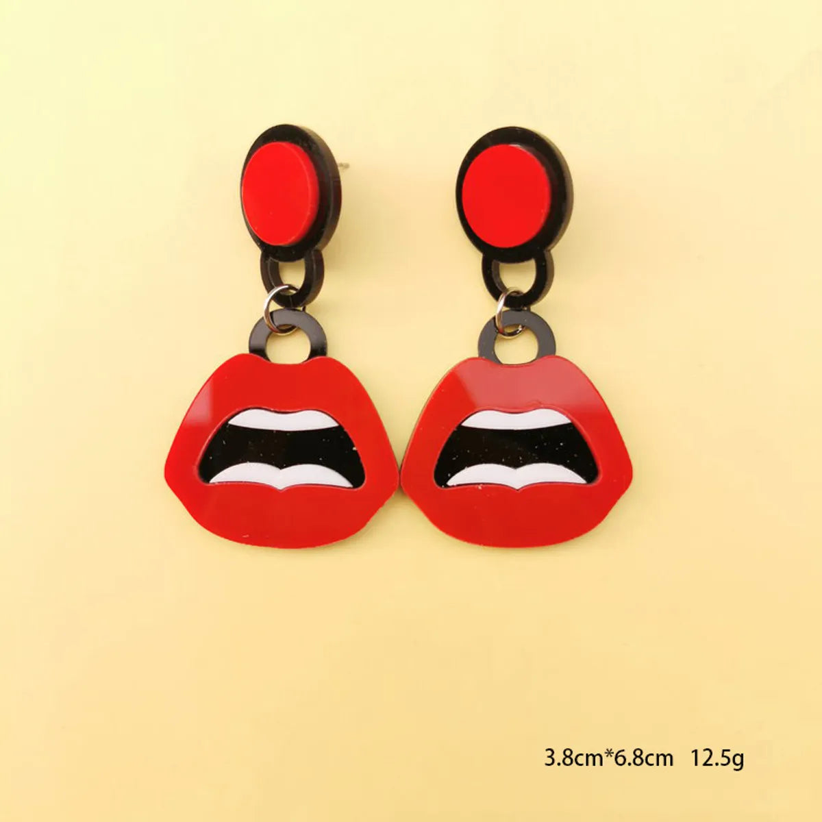 European And American Sexy Lips Acrylic Earrings Wholesale