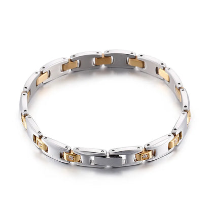 Fashion Geometric Titanium Steel 18K Gold Plated No Inlaid Bracelets In Bulk