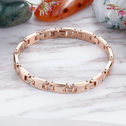 Fashion Geometric Titanium Steel 18K Gold Plated No Inlaid Bracelets In Bulk