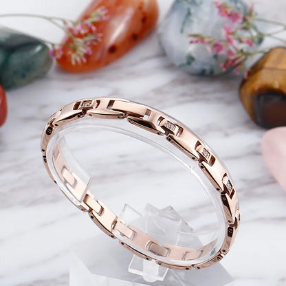 Fashion Geometric Titanium Steel 18K Gold Plated No Inlaid Bracelets In Bulk