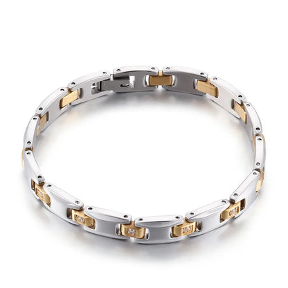 Fashion Geometric Titanium Steel 18K Gold Plated No Inlaid Bracelets In Bulk