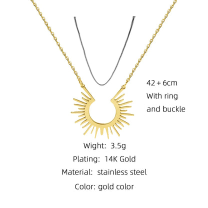 Simple Style Geometric Titanium Steel Plating Necklace