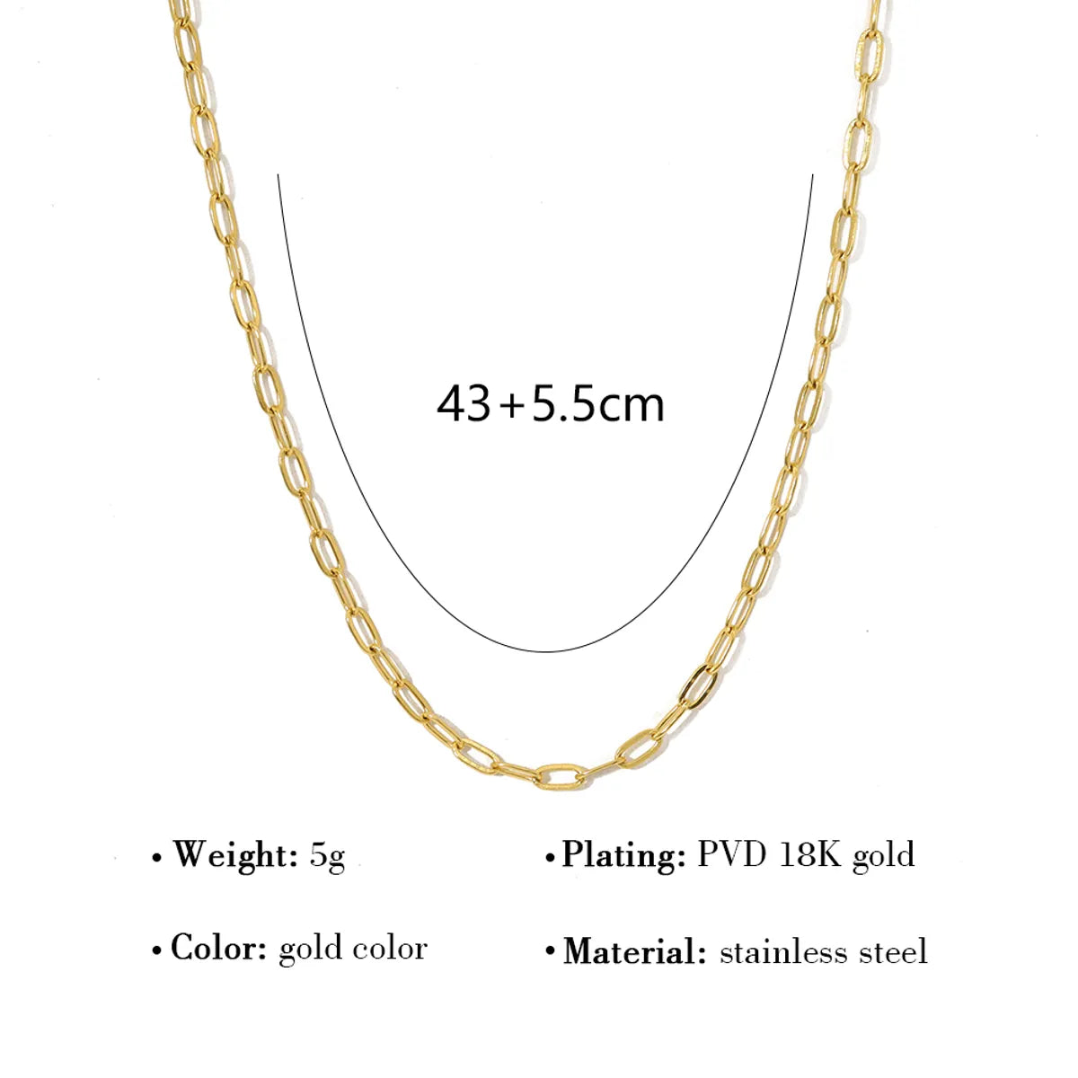 Simple Style Geometric Titanium Steel Plating Necklace