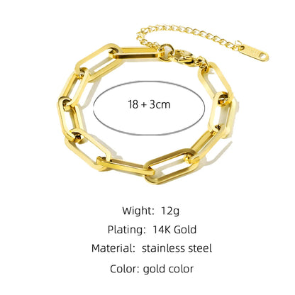 Fashion 304 Stainless Steel 18K Gold Plated No Inlaid Bracelets In Bulk