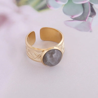 European And American Stainless Steel Natural Stone Ring Wholesale